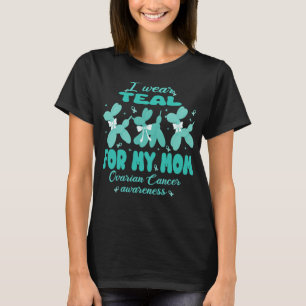 Wear Teal For Mum Cute Balloon Dog Ovarian Cancer T-Shirt