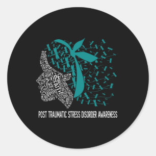 Wear Teal For Post Traumatic Stress Disorder Aware Classic Round Sticker