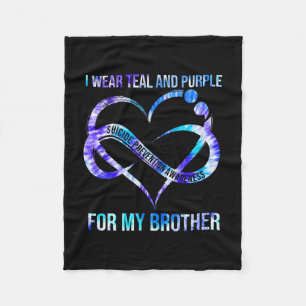 Wear Teal Purple For Brother Suicide Prevention Aw Fleece Blanket
