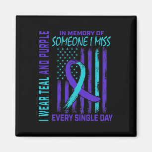 Wear Teal Purple For Someone I Miss Suicide Awaren Magnet
