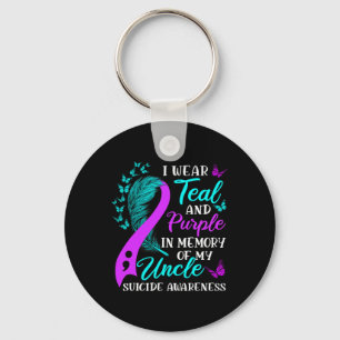 Wear Teal Purple In Memory Of My Uncle Suicide Awa Key Ring