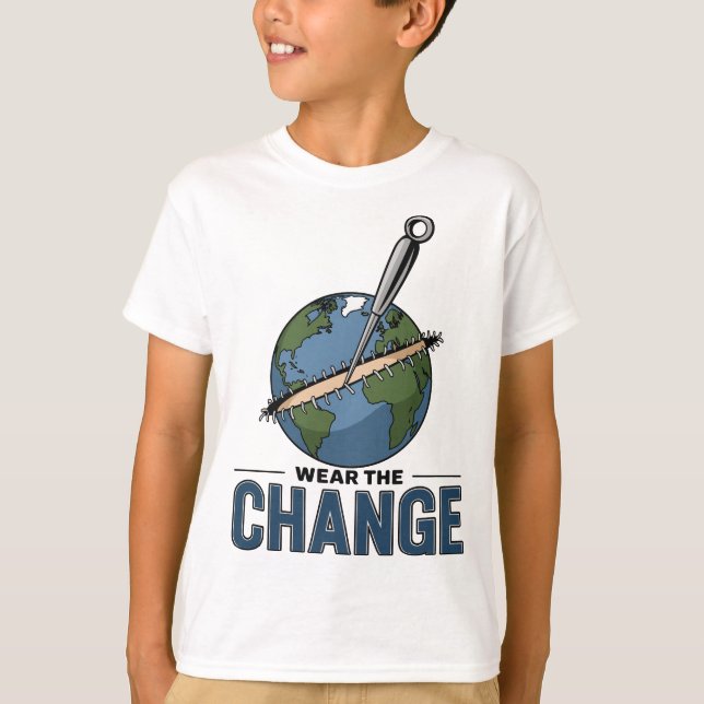 Wear the Change – Sustainable Earth Stitch T-Shirt (Front)