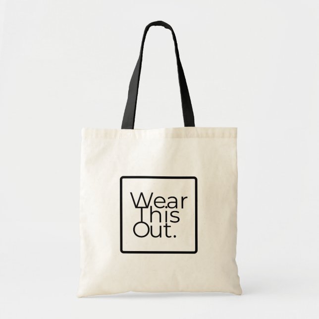 Wear This Out Designer Logo Tote Bag (Front)