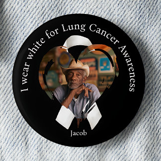 Wear White for Lung Cancer Awareness Photo 6 Cm Round Badge