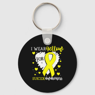 Wear Yellow For Suicide Awareness Ribbon Graphic Key Ring