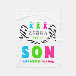 Wear Zebra For Son Rare Disease Awareness Day 2026 Fleece Blanket