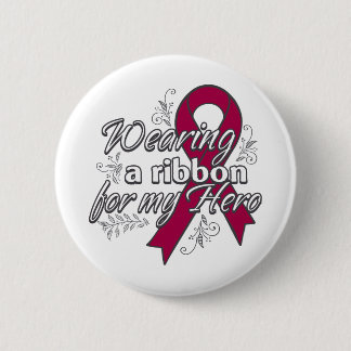 Wearing a Burgundy Ribbon For My Hero 6 Cm Round Badge
