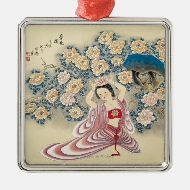 Wearing A Flower in the Head Metal Tree Decoration (Front)