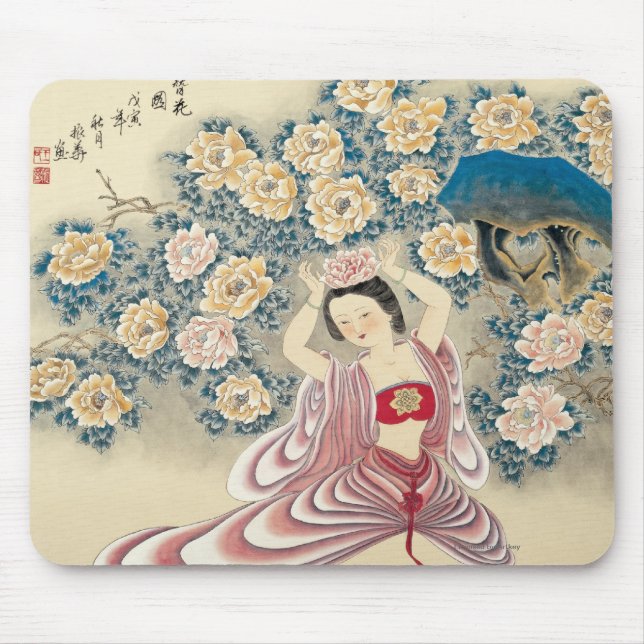 Wearing A Flower in the Head Mouse Mat (Front)