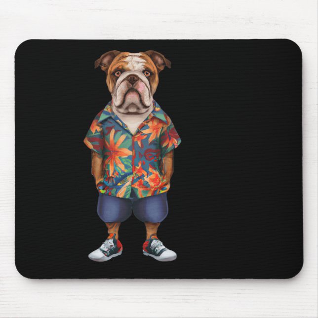 Wearing A Hawaiian And Shorts  Mouse Mat (Front)