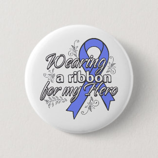 Wearing a Periwinkle Ribbon for My Hero 6 Cm Round Badge