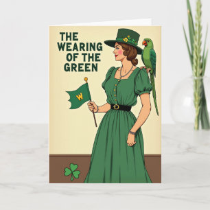 Wearing Green Vintage Comic Card