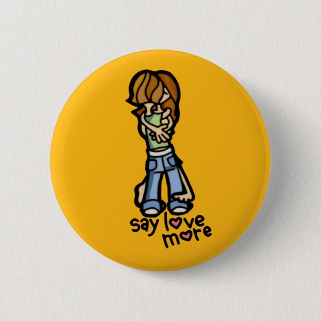 wearing my heart on my sleeve. 6 cm round badge (Front)