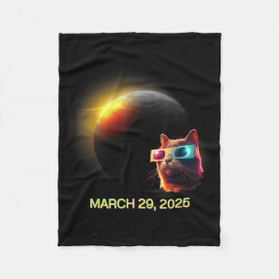 Wearing Solar Eclipse Cat Solar Eclipse Fleece Blanket