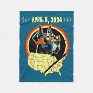 Wearing Solar Eclipse Dog Solar Eclipse Fleece Blanket