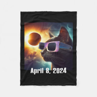 Wearing Solar Glasses Eclipse Colourful Pop Cultur Fleece Blanket