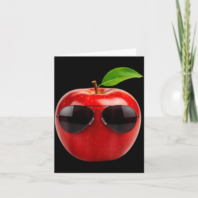 Wearing Sungles Funny Fruit Lover Costume  Card (Front)