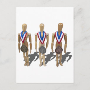 WearingGoldSilverBronzeMedals122410 Postcard