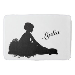 Weary Ballerina Personalised w Name Bath Mat