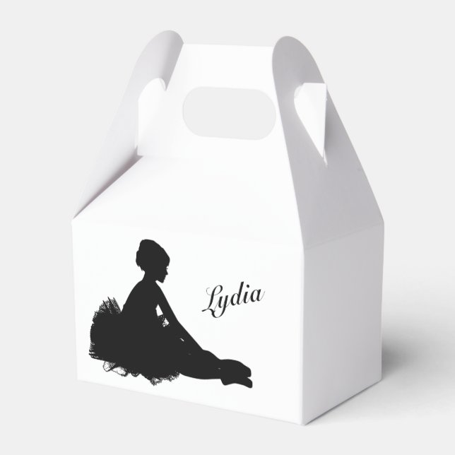 Weary Ballerina Personalised w Name Favour Box (Front Side)