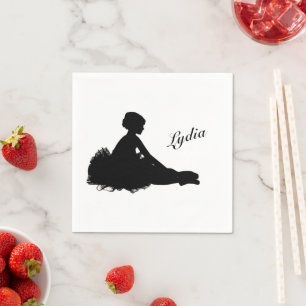 Weary Ballerina Personalised w Name Napkin