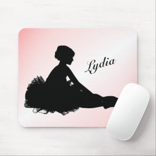 Weary Ballerina Personalised w Name Pink Mouse Mat