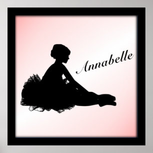 Weary Ballerina Personalised w Name Pink Poster