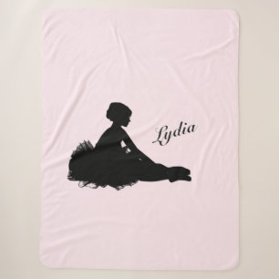 Weary Ballerina Personalised w Name Pink Sherpa Blanket