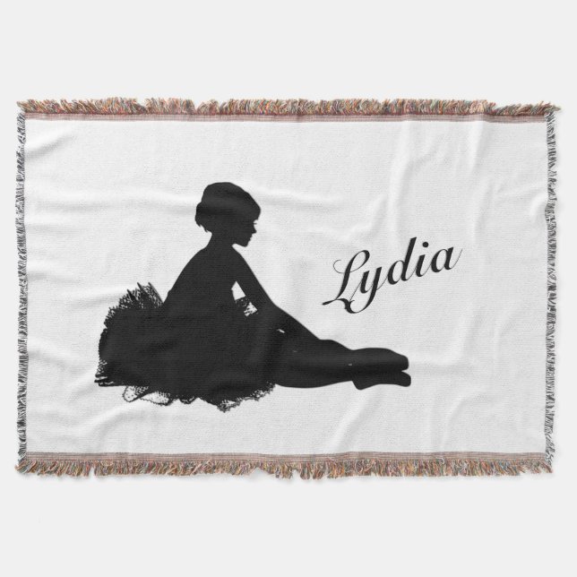 Weary Ballerina Personalised w Name Throw Blanket (Front)