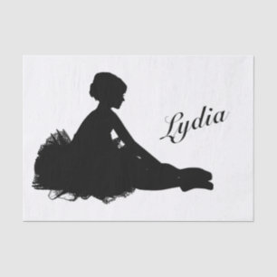 Weary Ballerina Personalised w Name Tissue Paper