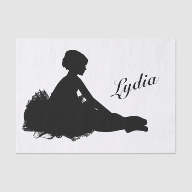 Weary Ballerina Personalised w Name Tissue Paper (Front)