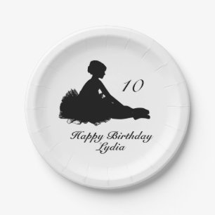 Weary Ballerina w Name and Age Birthday Paper Plate