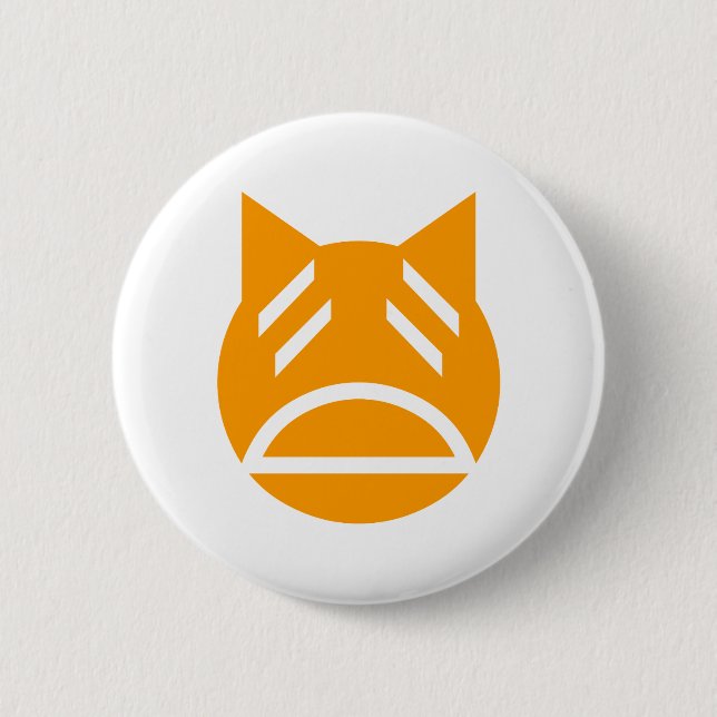 Weary Emoji Cat 6 Cm Round Badge (Front)