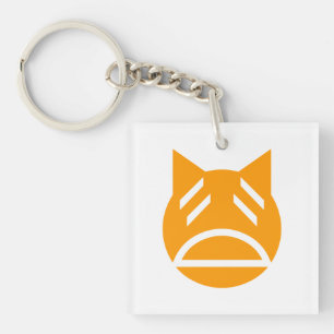 Weary Emoji Cat Key Ring