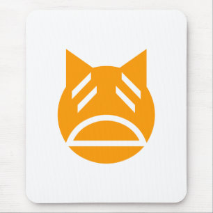 Weary Emoji Cat Mouse Mat