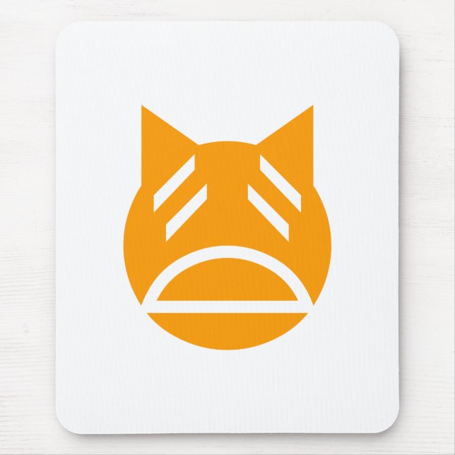 Weary Emoji Cat Mouse Mat (Front)