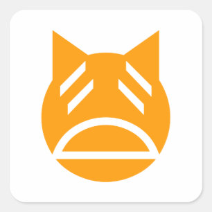 Weary Emoji Cat Square Sticker