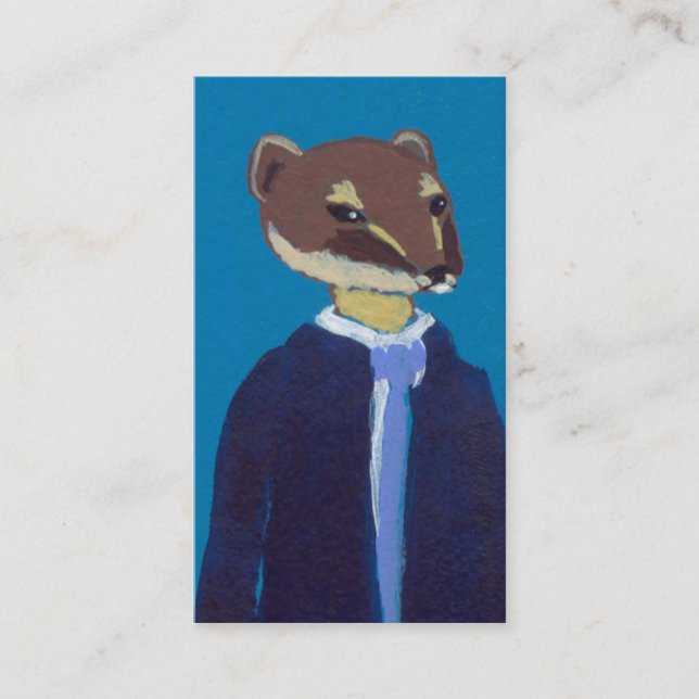Weasel art for business weasels!  In suits. Business Card (Front)