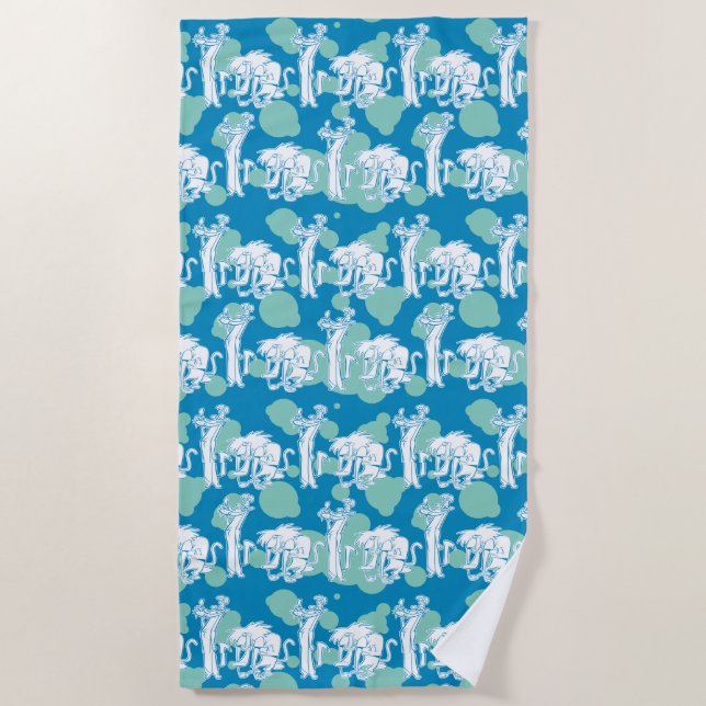 Weasel & Baboon Blue Character Pattern Beach Towel (Front)