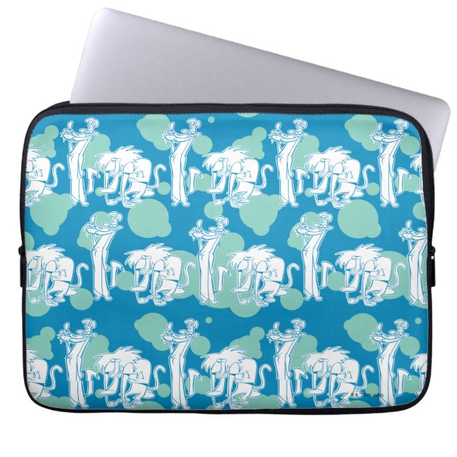 Weasel & Baboon Blue Character Pattern Laptop Sleeve (Front)