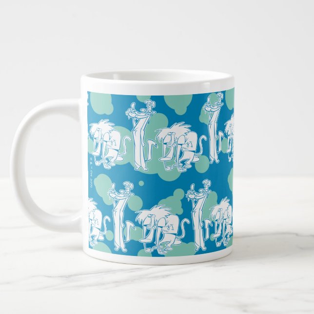 Weasel & Baboon Blue Character Pattern Large Coffee Mug (Left)