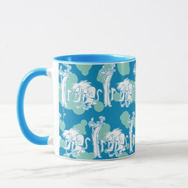 Weasel & Baboon Blue Character Pattern Mug (Left)