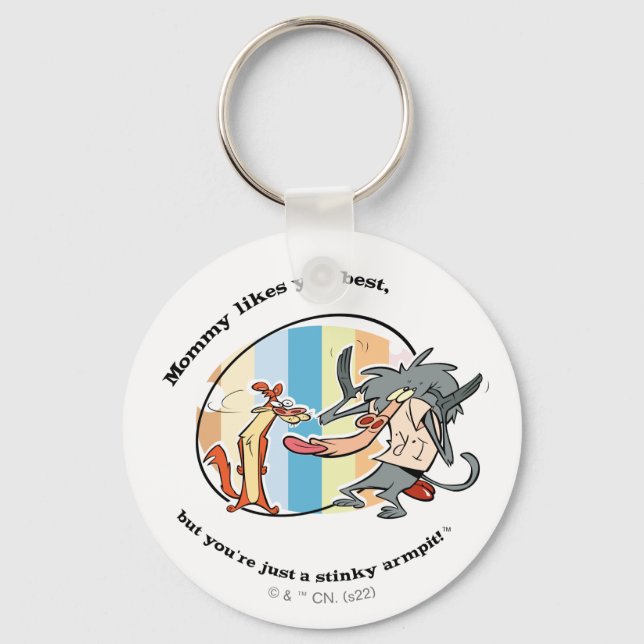 Weasel & Baboon "Mummy Likes You Best" Key Ring (Front)