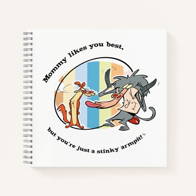 Weasel & Baboon "Mummy Likes You Best" Notebook (Front)