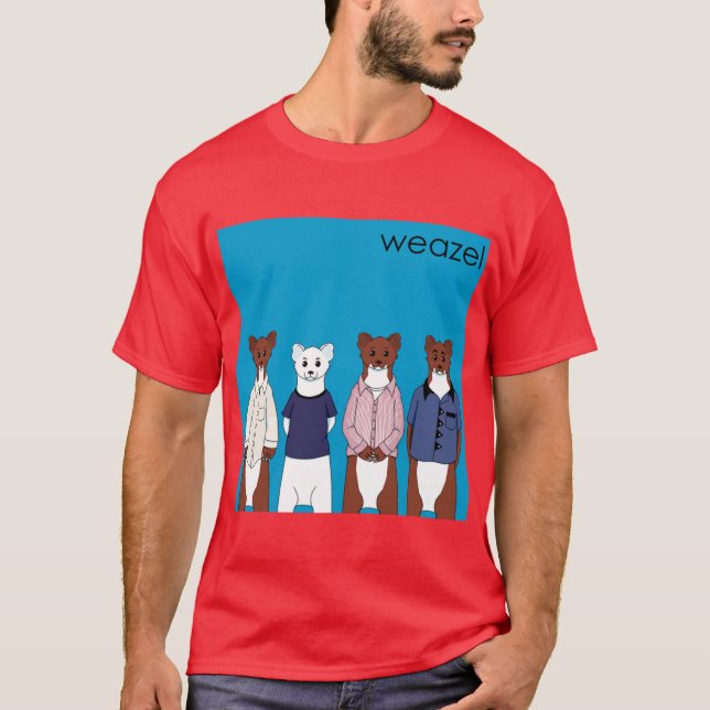 Weasel Blue Album funny friends T-Shirt (Front)