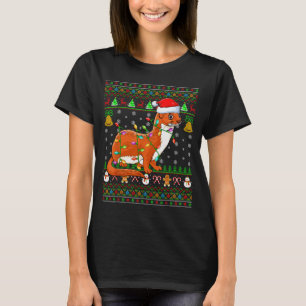 Weasel Christmas Lights Funny Santa Ugly Sweaters 