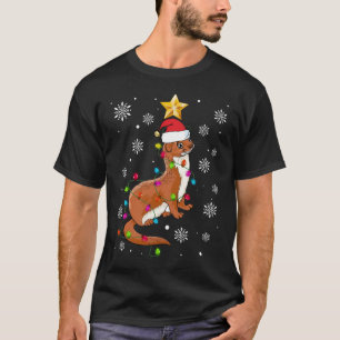 Weasel Lighting Xmas Tree Matching Weasel Christma T-Shirt