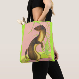 weasel print tote bag