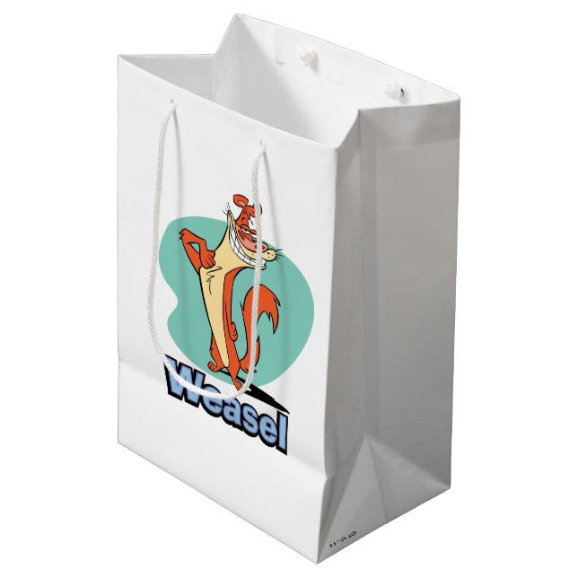 Weasel Proud Character Graphic Medium Gift Bag (Front Angled)