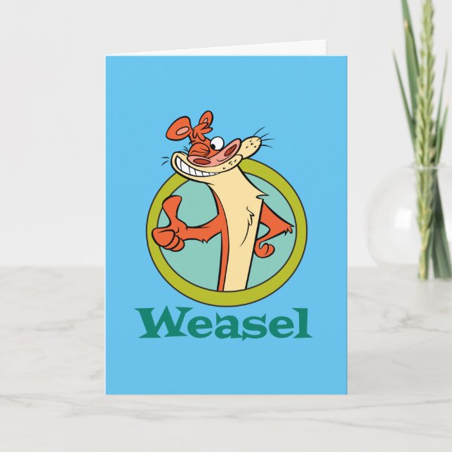 Weasel Thumbs Up Character Graphic Card (Front)
